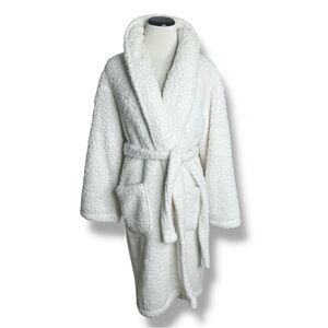 Pottery Barn Cozy Sherpa Robe white Teddy size med Medium M